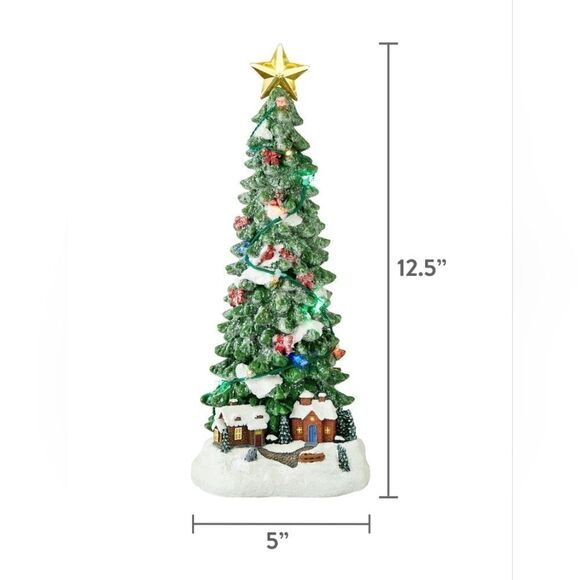 New Christmas Village Light-Up LED Christmas Tree, 12.5 in, by Holiday Time - Picture 5 of 5